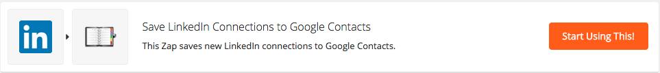 linkedin connections to google contacts zap