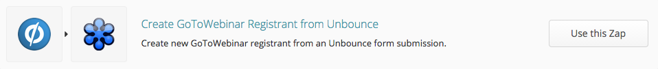 unbounce to gotowebinar zap